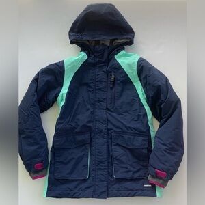 Lands End Navy Squall Parka Coat